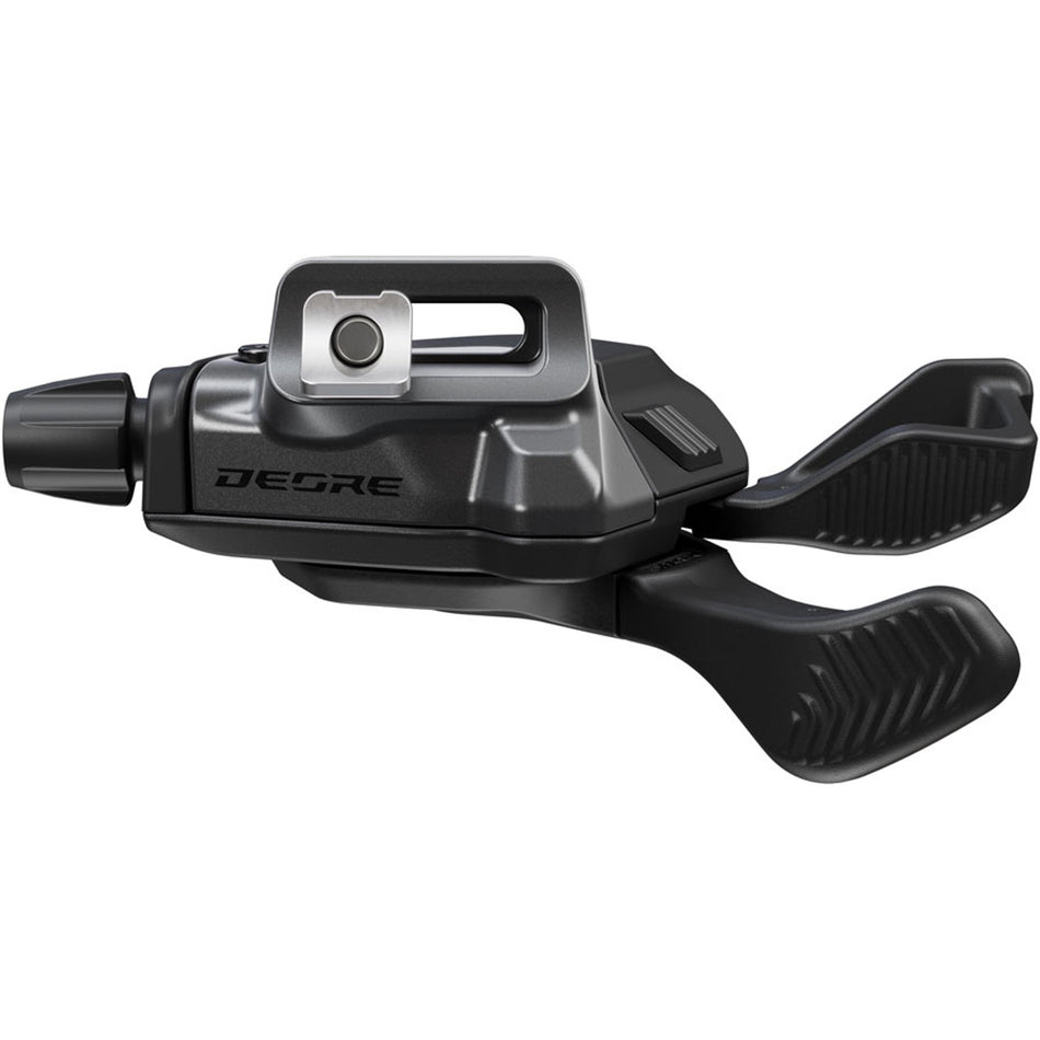 Shimano Deore SL-M6230 right mechanical shift lever for mountain bike gear shifting, with textured grip and gear indicator.