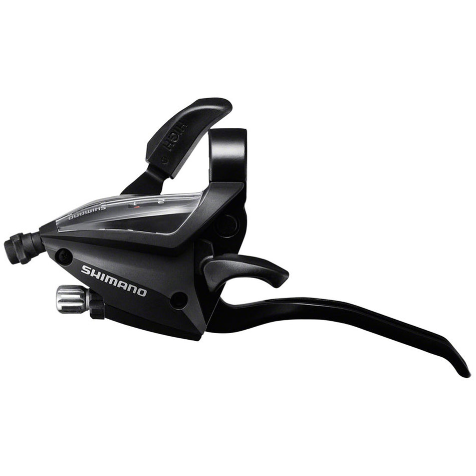 Shimano ST-EF500 mechanical brake and shift lever for road bikes, showing the ergonomic design and gear control switches.