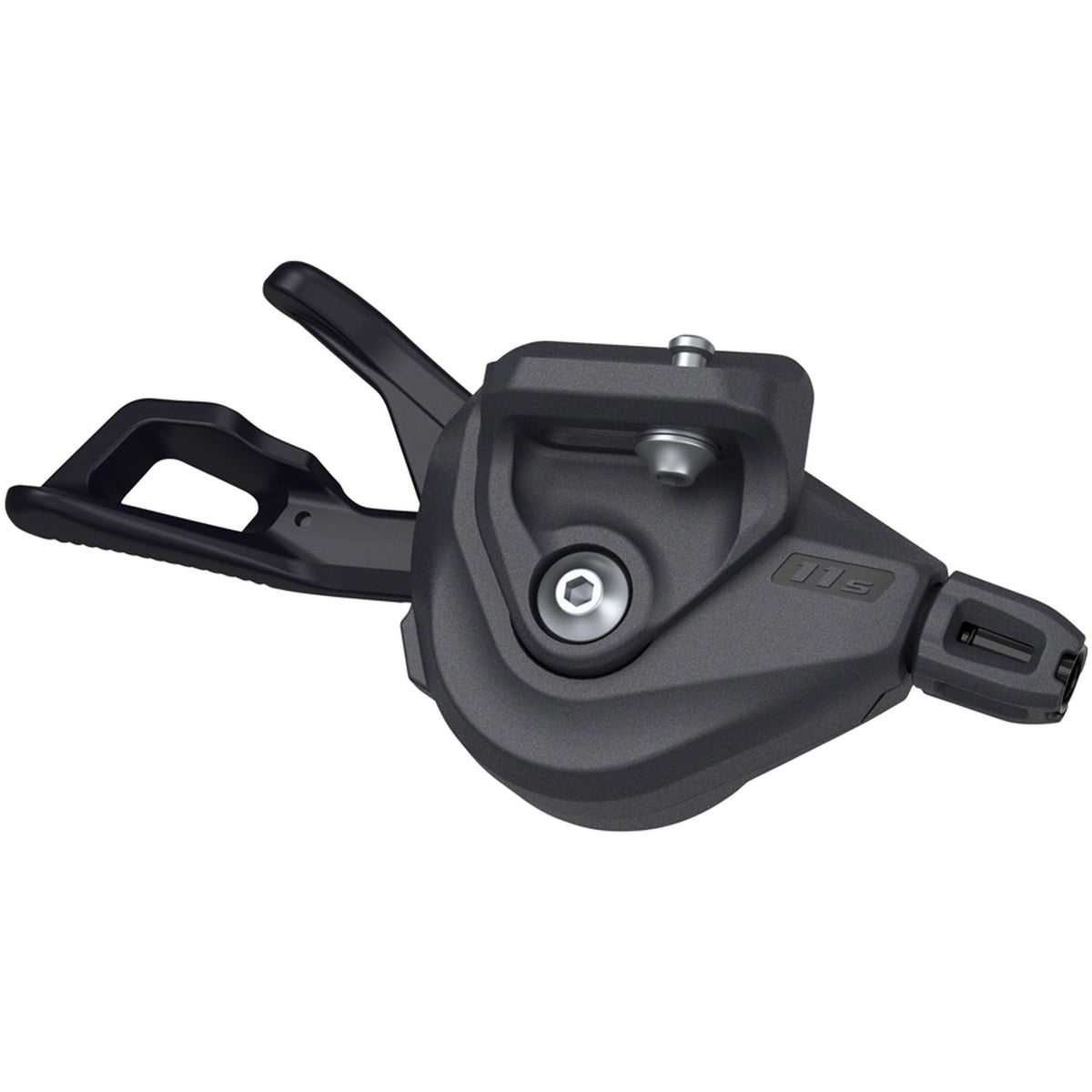 Shimano Deore M5100 right mechanical shifter for mountain bike gear shifting, shown in a close-up image.