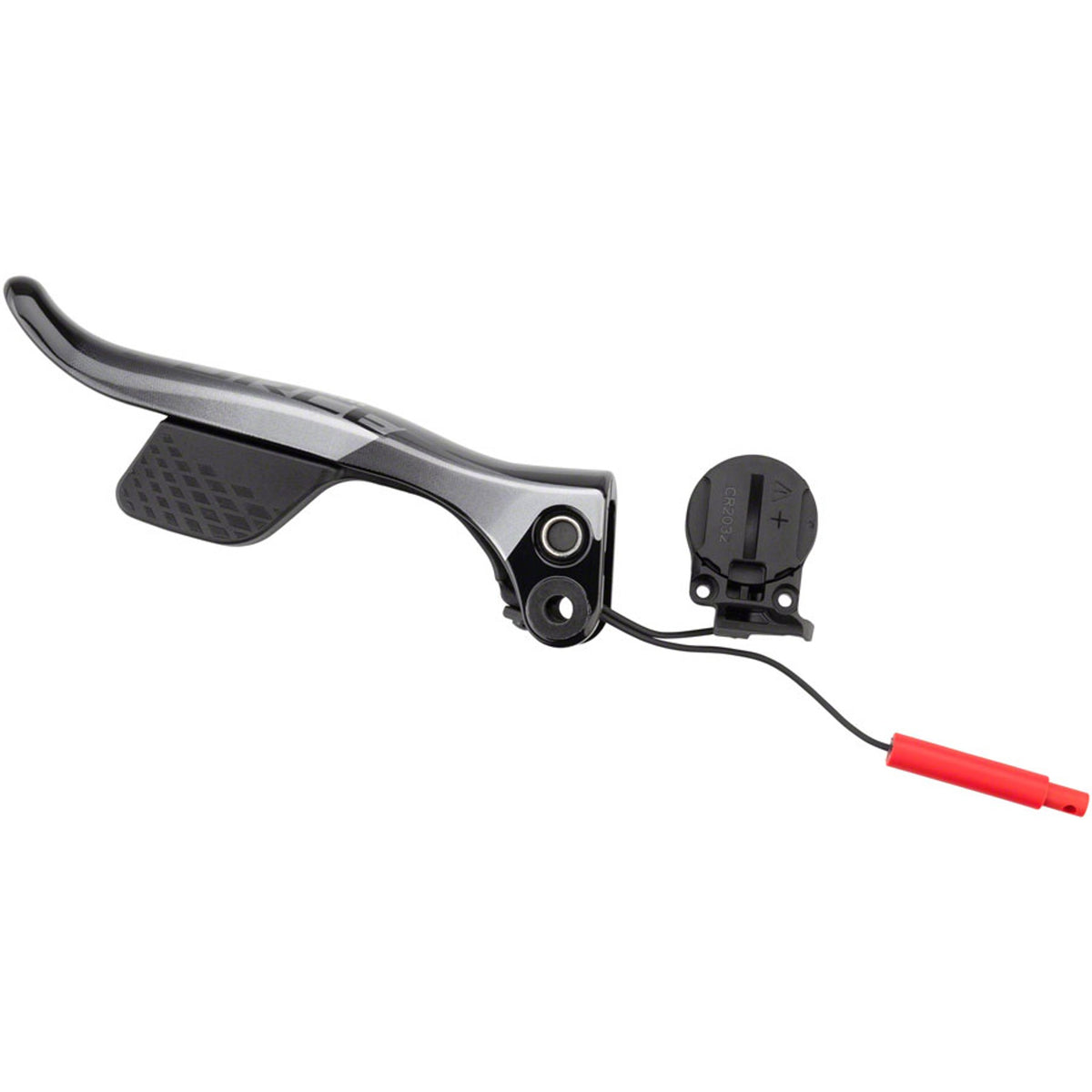 SRAM mechanical shifter paddle assembly with brake lever blade for bike gear shifting and braking.