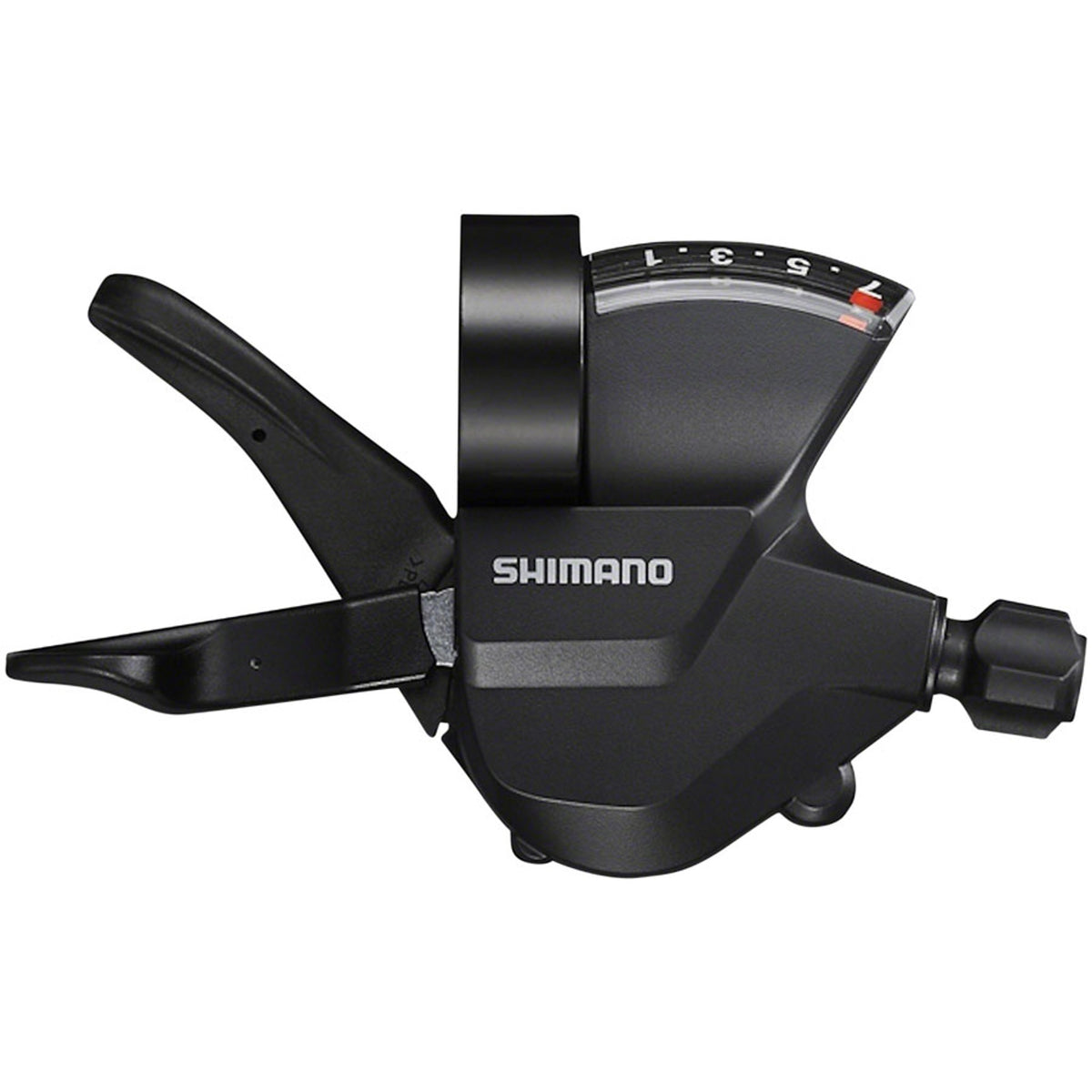 Shimano Altus SL-M315 mechanical shift lever for bike gear shifting, shown with its ergonomic design and gear indicator.