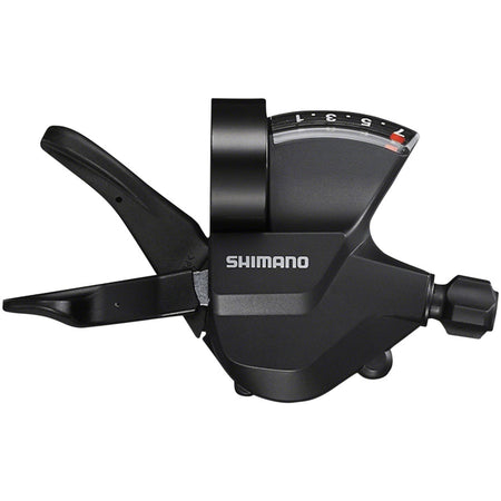 Shimano Altus SL-M315 mechanical shift lever for bike gear shifting, shown with its ergonomic design and gear indicator.