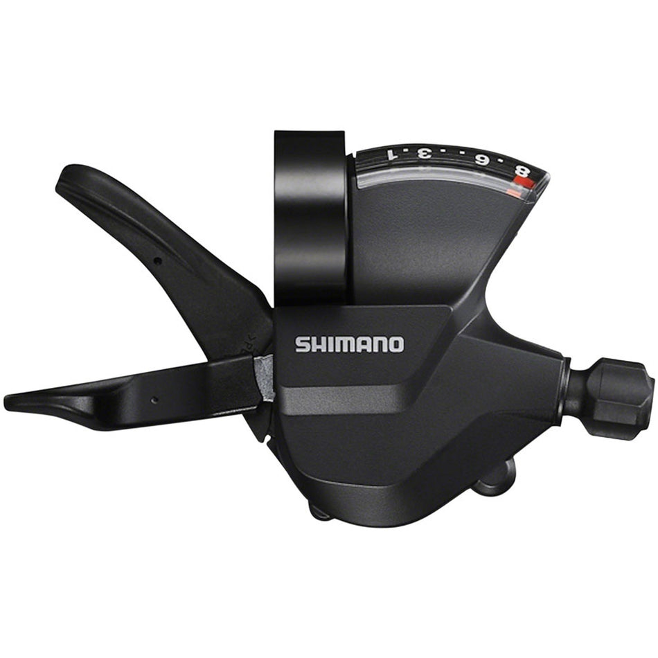 Shimano Altus SL-M315 mechanical shift lever for bicycle gear shifting, shown in a close-up image with ergonomic design.
