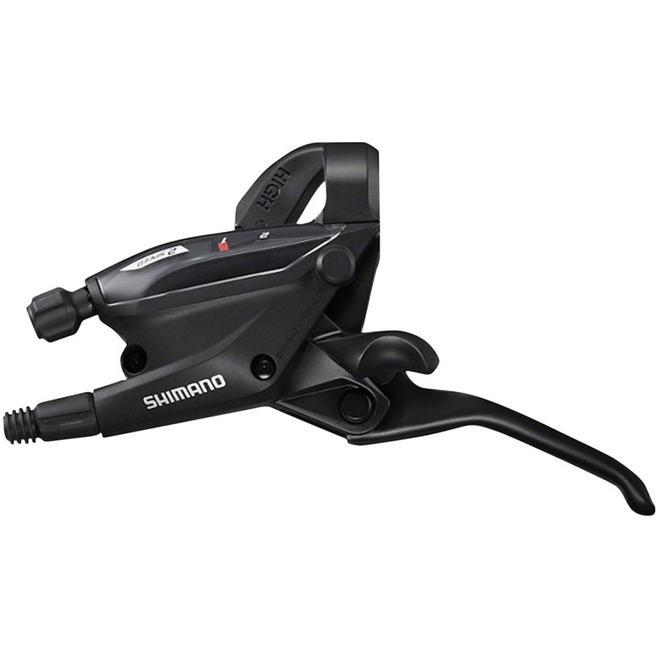 Shimano ST-EF505-2L mechanical shift and brake lever with Reach Adjust, EZ FIRE Plus shifting, and optical gear display.