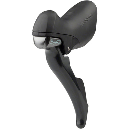 Shimano Tiagra ST-4700 left mechanical shifter lever for bike gear shifting, showing the ergonomic design and gear indicators.