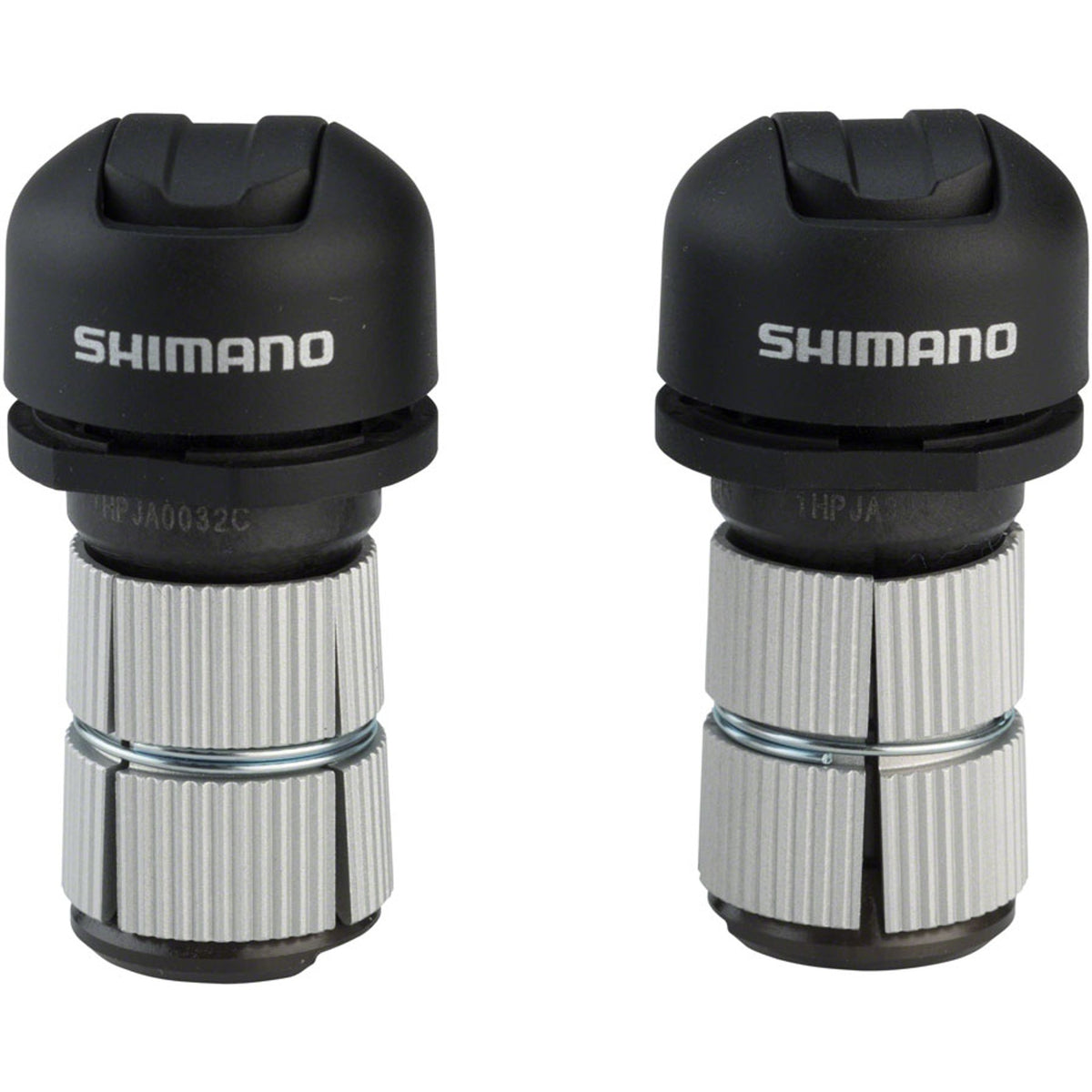 Shimano Dura-Ace SW-R9160 Di2 TT bar end shifters for electronic shifting, shown with mounting components.