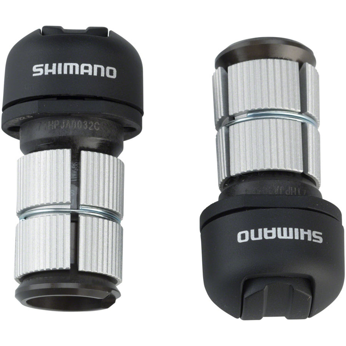 Shimano Dura-Ace SW-R9160 Di2 TT bar end shifters for electronic shifting on time trial bikes, shown with cable and control units.