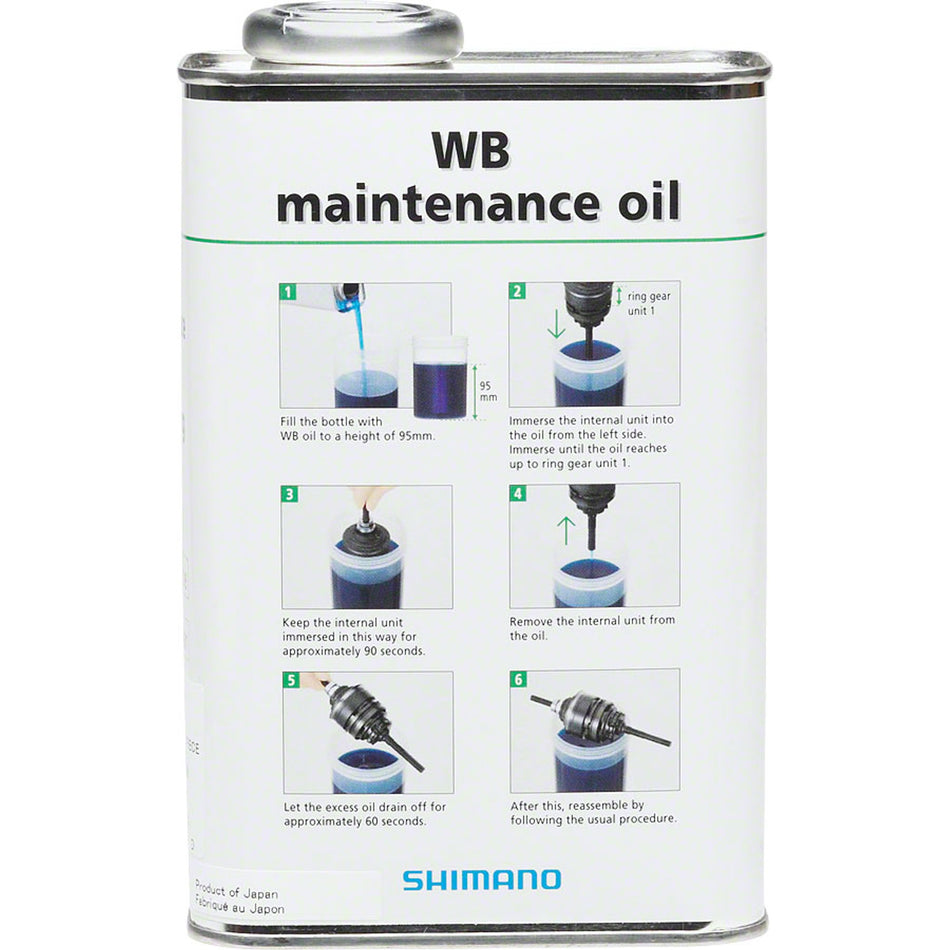 Shimano Maintenance Oil for lubes and grease, shown in a container with a nozzle for bike maintenance and lubrication.