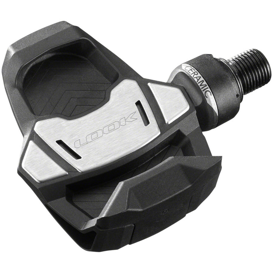 Look Cycle Keo Blade Carbon Ceramic road pedals with black single-sided clipless design, chromoly spindle, 9/16" size, 12Nm torque