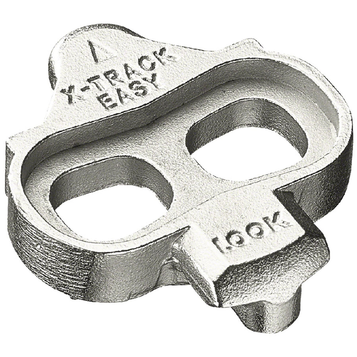 Silver X-track cleats by Look Cycle, pedal parts and accessories for cycling, shown in the image.