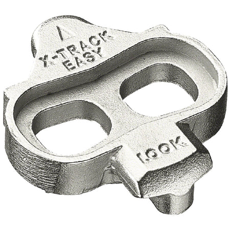 Silver X-track cleats by Look Cycle, pedal parts and accessories for cycling, shown in the image.