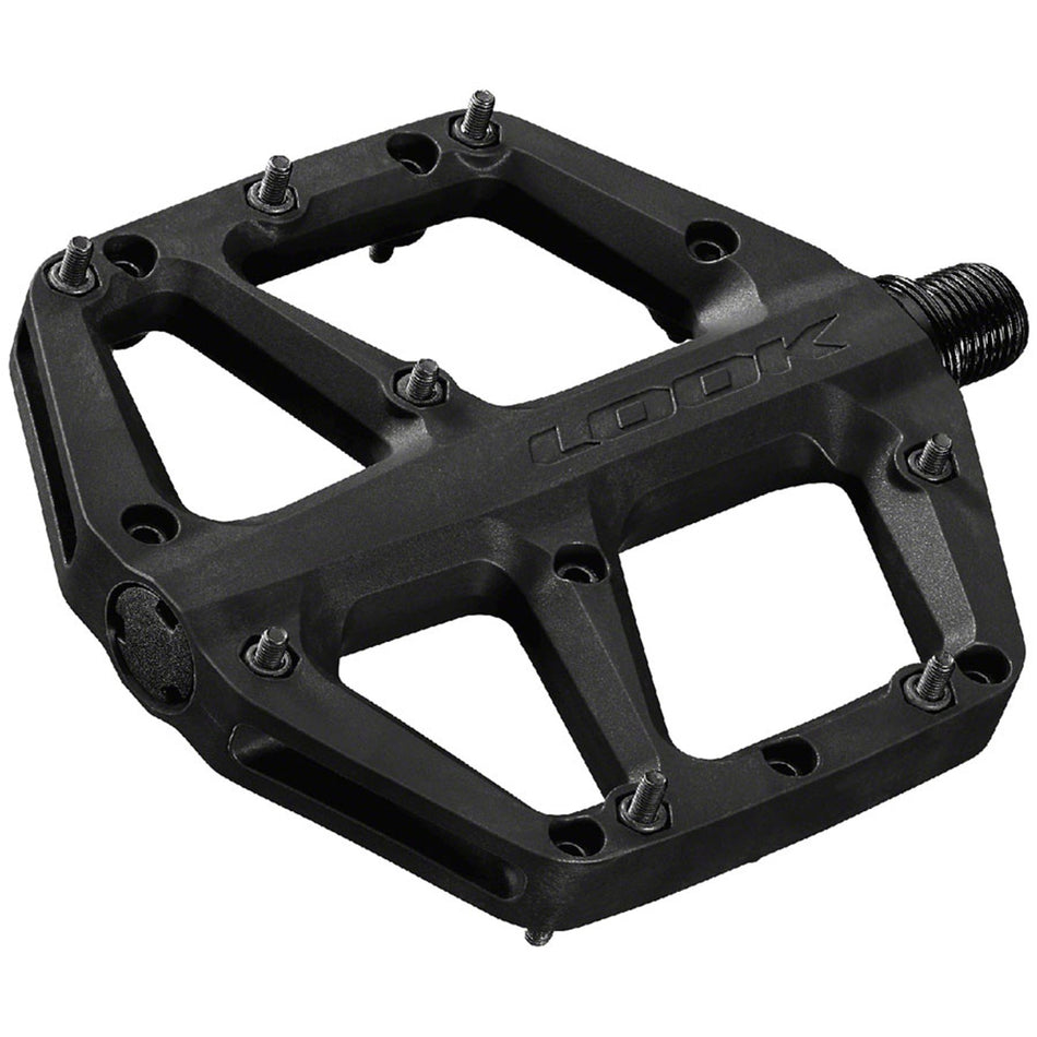Look Cycle Trail Fusion flat pedals with 9/16-inch platform and durable design, ideal for mountain biking and cycling enthusiasts.