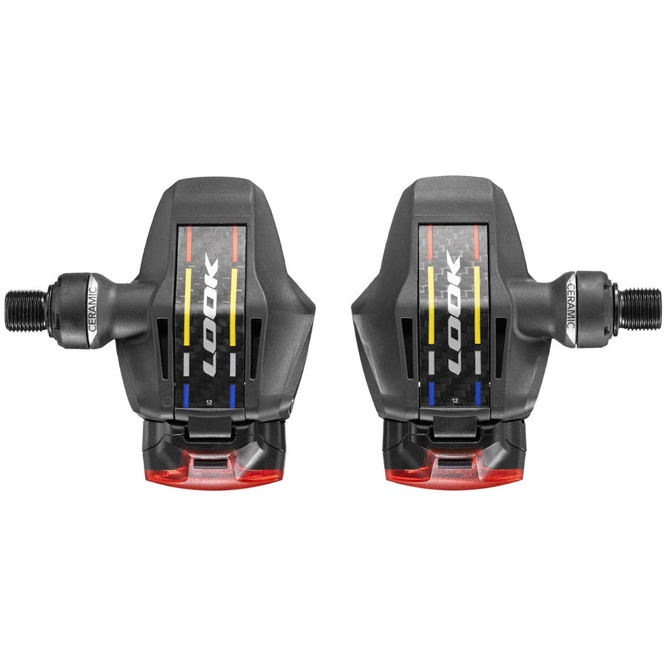 Look Cycle KEO Blade Carbon Ceramic Vision Road Pedals with sleek black design and clipless pedal mechanism.