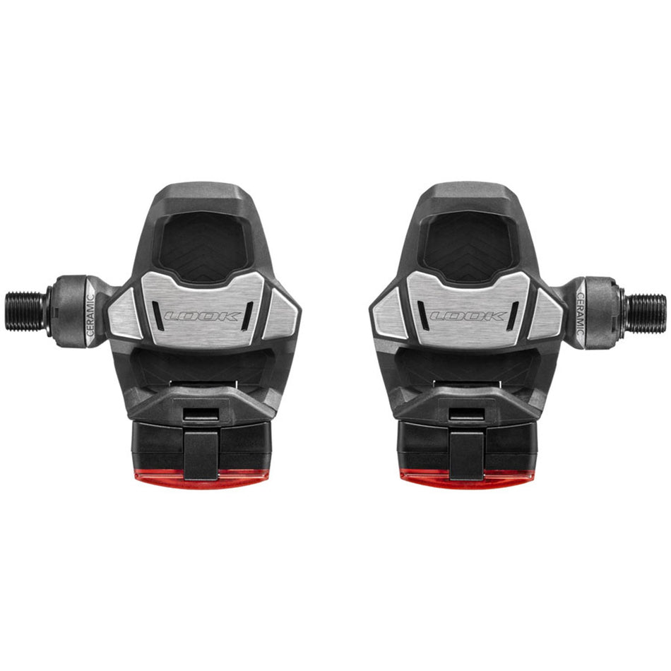 Look Cycle KEO Blade Carbon Ceramic Vision Road Pedals with sleek black design and clipless pedal mechanism for cycling.