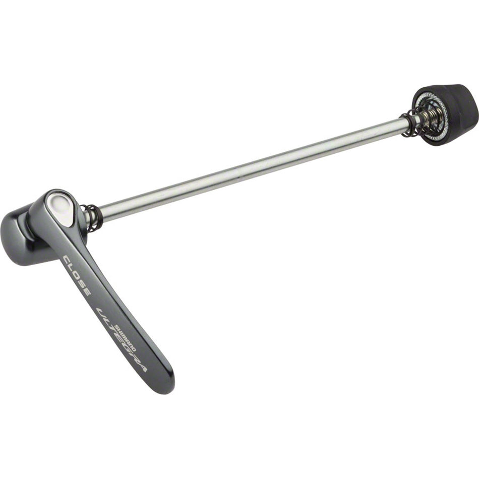 Shimano Ultegra 6800 rear hub quick release skewers with lightweight axles for road bike wheel compatibility.