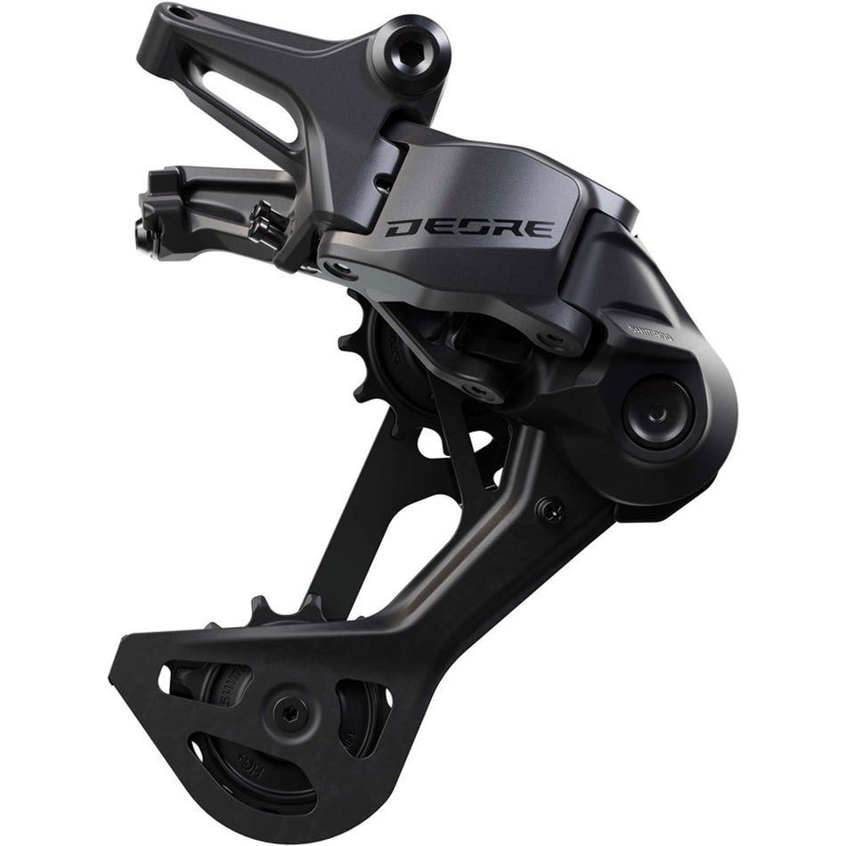 Shimano Deore RD-M7200-SGS rear derailleur with black finish and mounting hardware for mountain bike gear shifting.