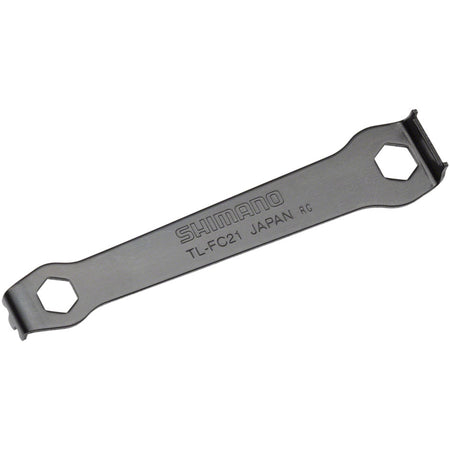 Shimano TL-FC21 crankset dustcap pin tool with chainring nut tool, compact bike maintenance tool for Shimano cranksets.