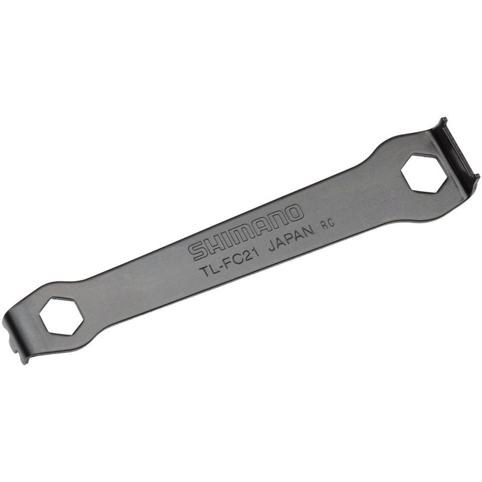 Shimano TL-FC21 crankset dustcap pin tool with chainring nut tool, compact bike maintenance tool for Shimano cranksets.