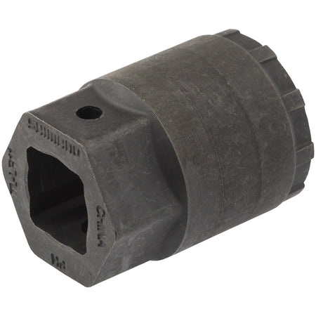 Shimano cassette lockring tool for removing and installing cassette and freewheel components on bicycles.