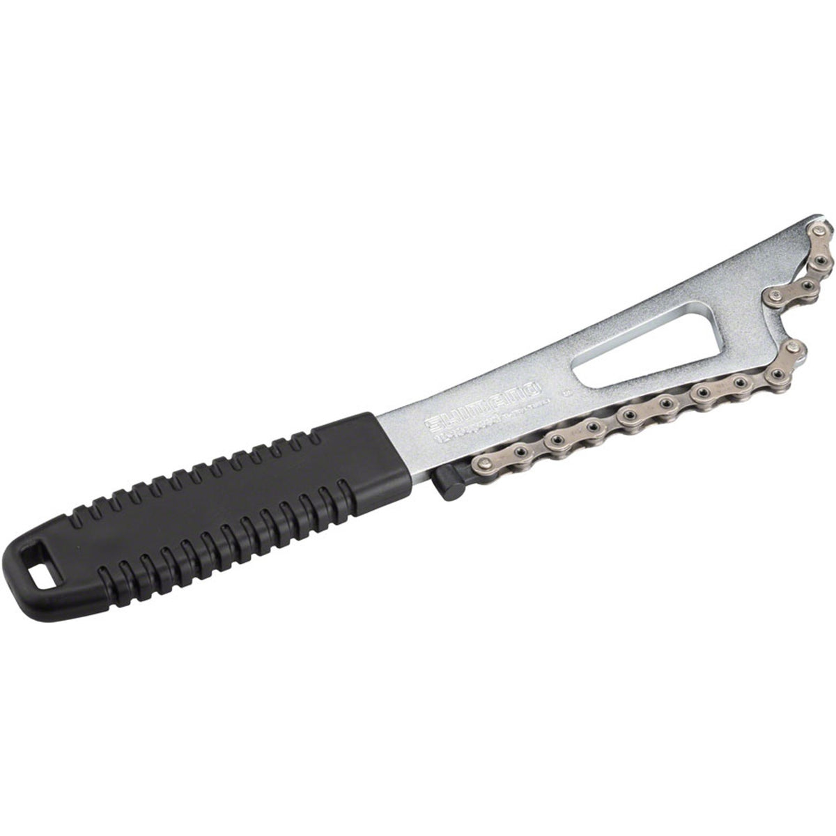 Shimano Chain Whip tool for cassette and freewheel removal, featuring a sturdy handle and durable construction.