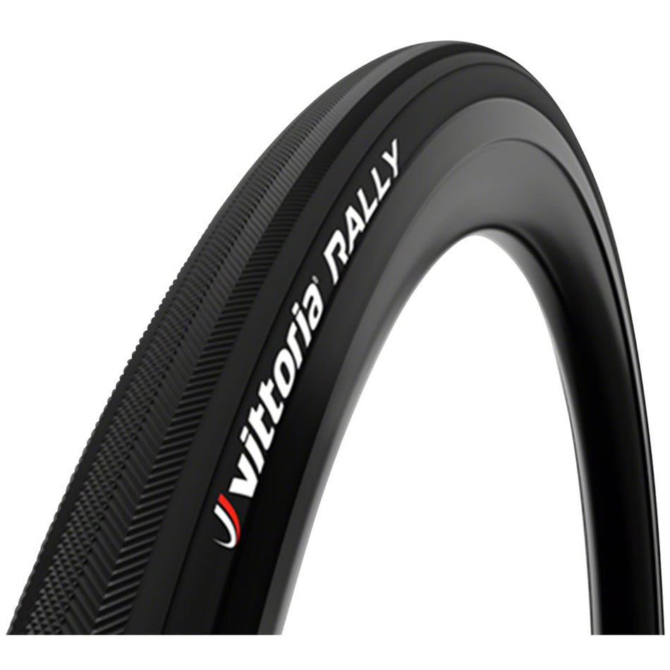 Vittoria Rally Tire 700x25 folding tubular road tire with smooth tread, designed for high-performance cycling.