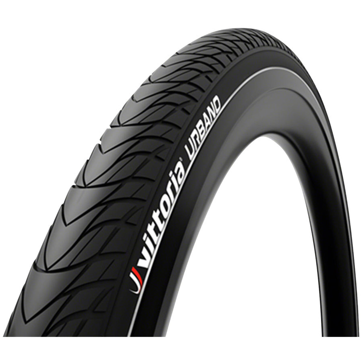 Vittoria Urbano Tire, wire bead, clincher design, black urban and cargo bicycle tire, suitable for city commuting.