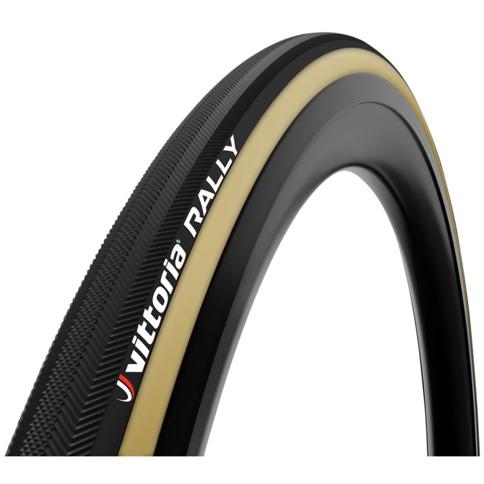 Vittoria Rally Tire 700x25 folding tubular road tire with smooth tread for high-performance cycling.