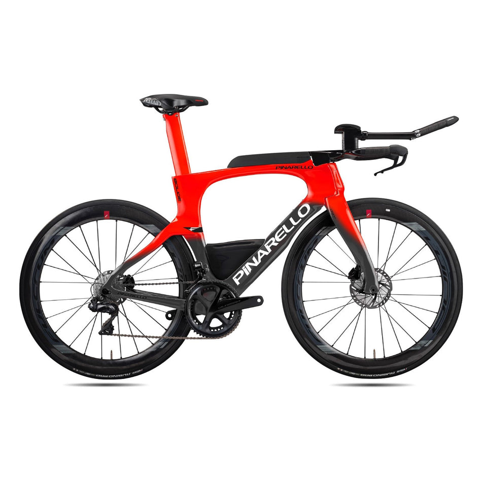 Pinarello Bolide TR triathlon and TT frameset showing aerodynamic frame design with carbon construction and integrated components.