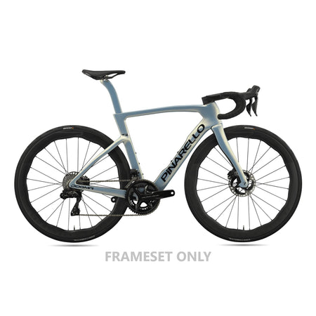 Pinarello MY25 Dogma F Disc road bike frameset, sleek black lightweight frame with disc brake integration, designed for performance riding.