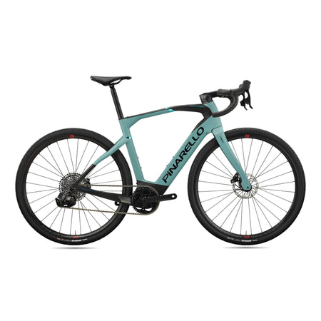 Pinarello Nytro Gravel E5 Disc e-Gravel bike with Rival AXS XPLR drivetrain and Fulcrum ORE3 wheels.