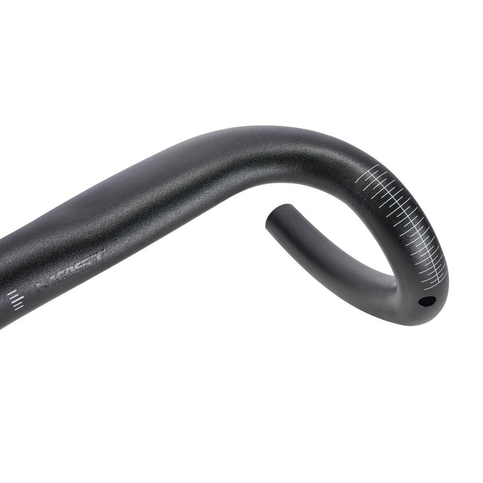 Most Jaguar Claw Ultra Alloy eTiCR drop handlebar with ergonomic design and lightweight aluminum construction, shown from side angle.
