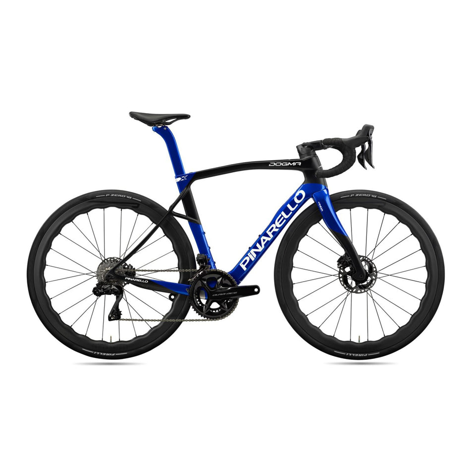 Pinarello Dogma X Disc endurance road bike with Dura Ace Di2 power meter, featuring sleek frame and high-performance components.