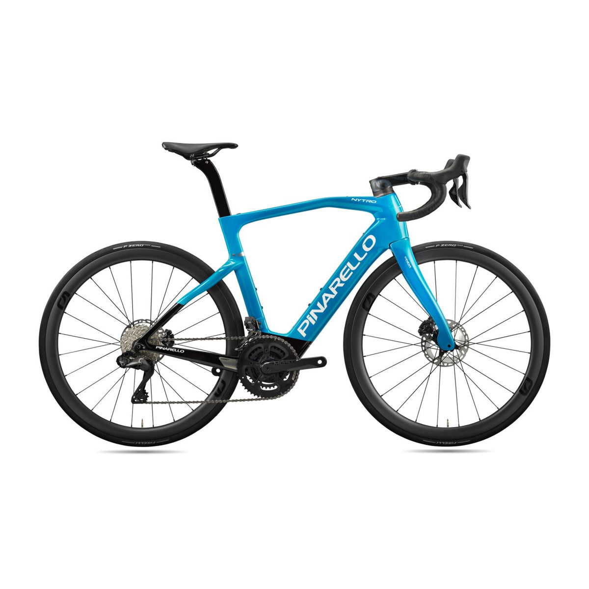 Pinarello Nytro Road E7 Disc e-road bike with Ultegra Di2 electronic shifting, sleek frame and disc brakes.