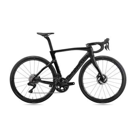 Pinarello Dogma F Rim road frameset featuring a sleek black and red design, lightweight construction, and aerodynamic tubing.