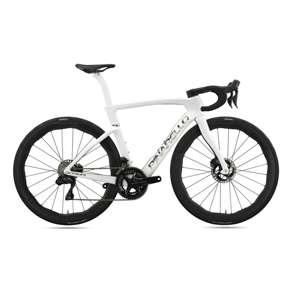 Pinarello MY25 Dogma F performance road bike with Dura Ace Di2 PM, featuring sleek design and high-end components.