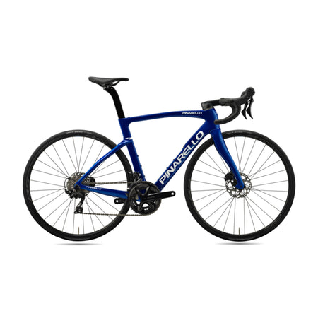 Pinarello F1 Disc wheelset with 105 12-speed hub on a 700C road bike, featuring performance-oriented design and sleek black finish.