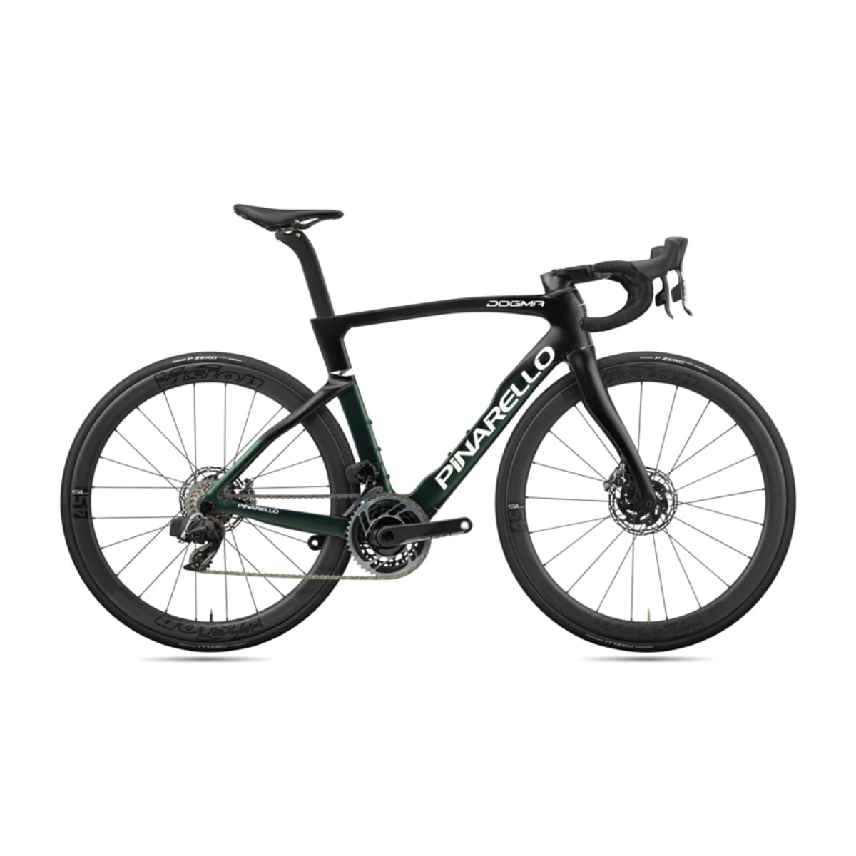 Pinarello Dogma F Rim road bike frameset with sleek aerodynamic design and lightweight carbon construction.