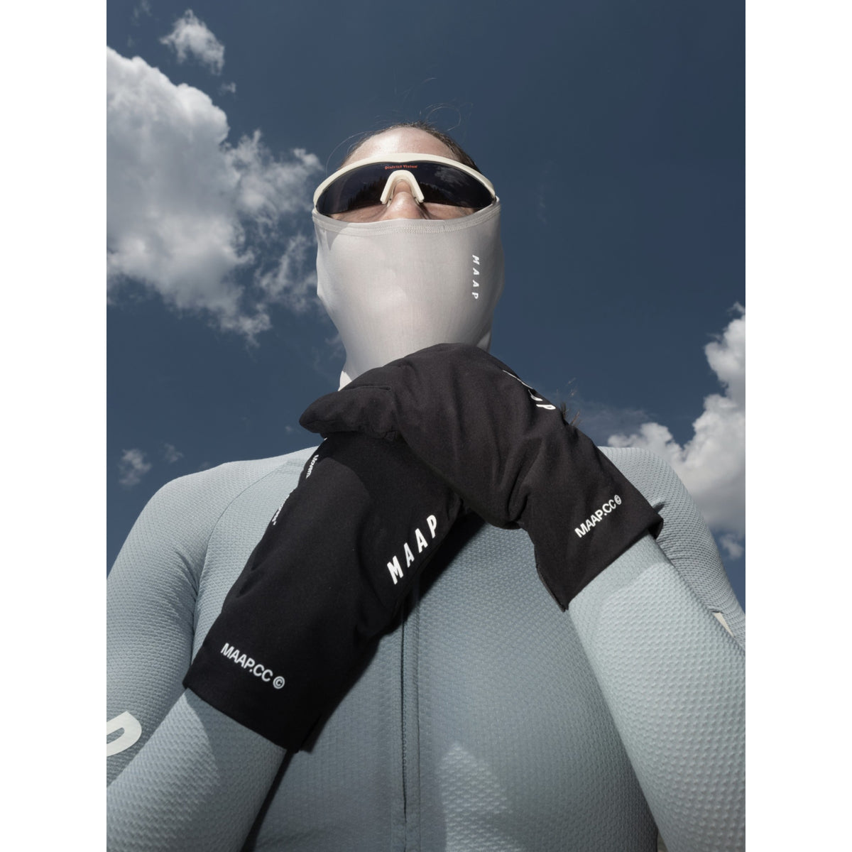 MAAP Control winter glove in black, shown in a lifestyle outdoor setting