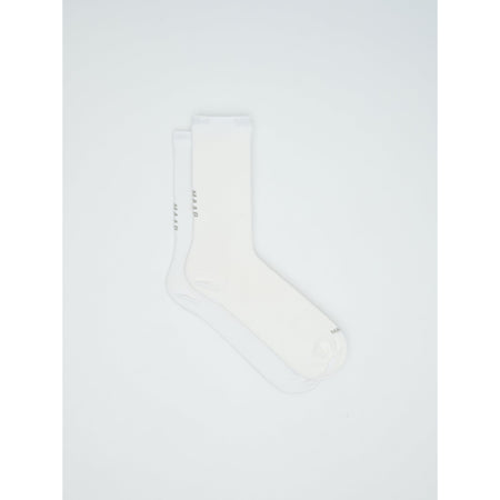 MAAP Team Long cycling socks in white with ribbed knit design and branded detailing